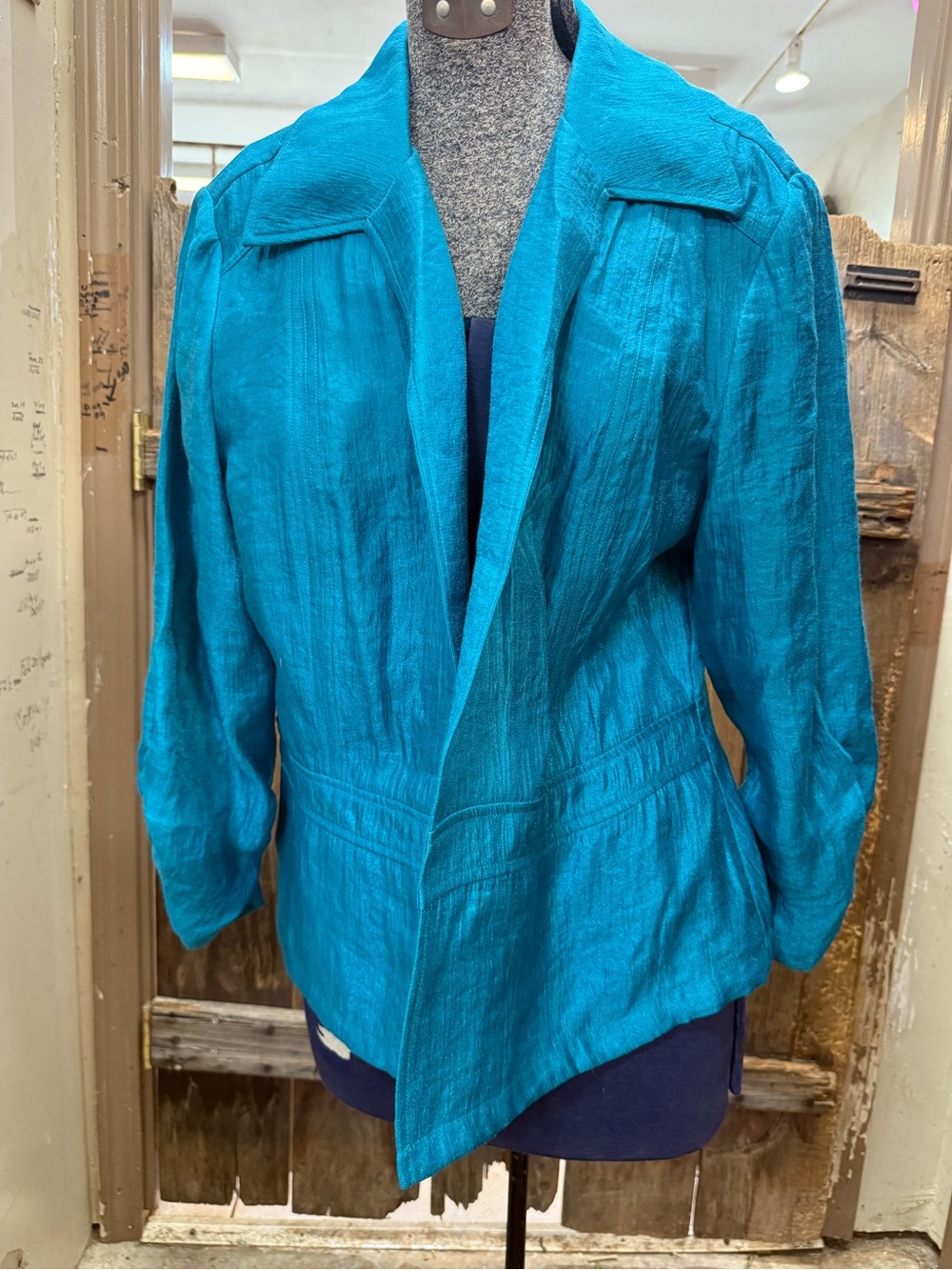 Source Unknown Teal Open-Front Blazer